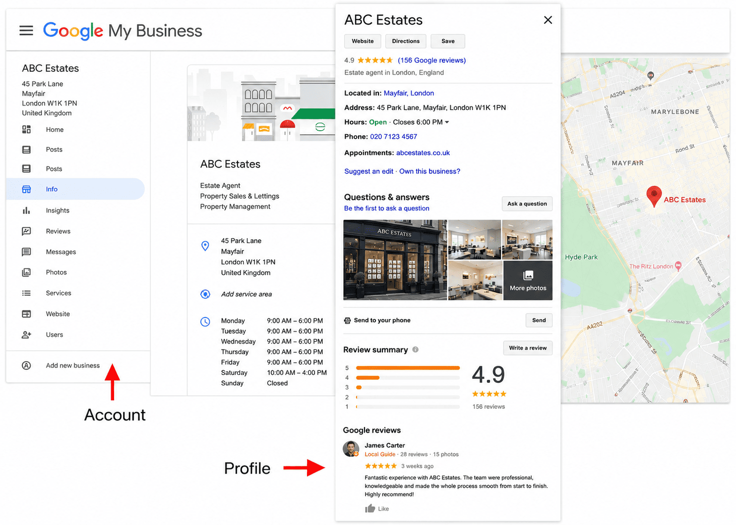 Google Business Profile for real estate